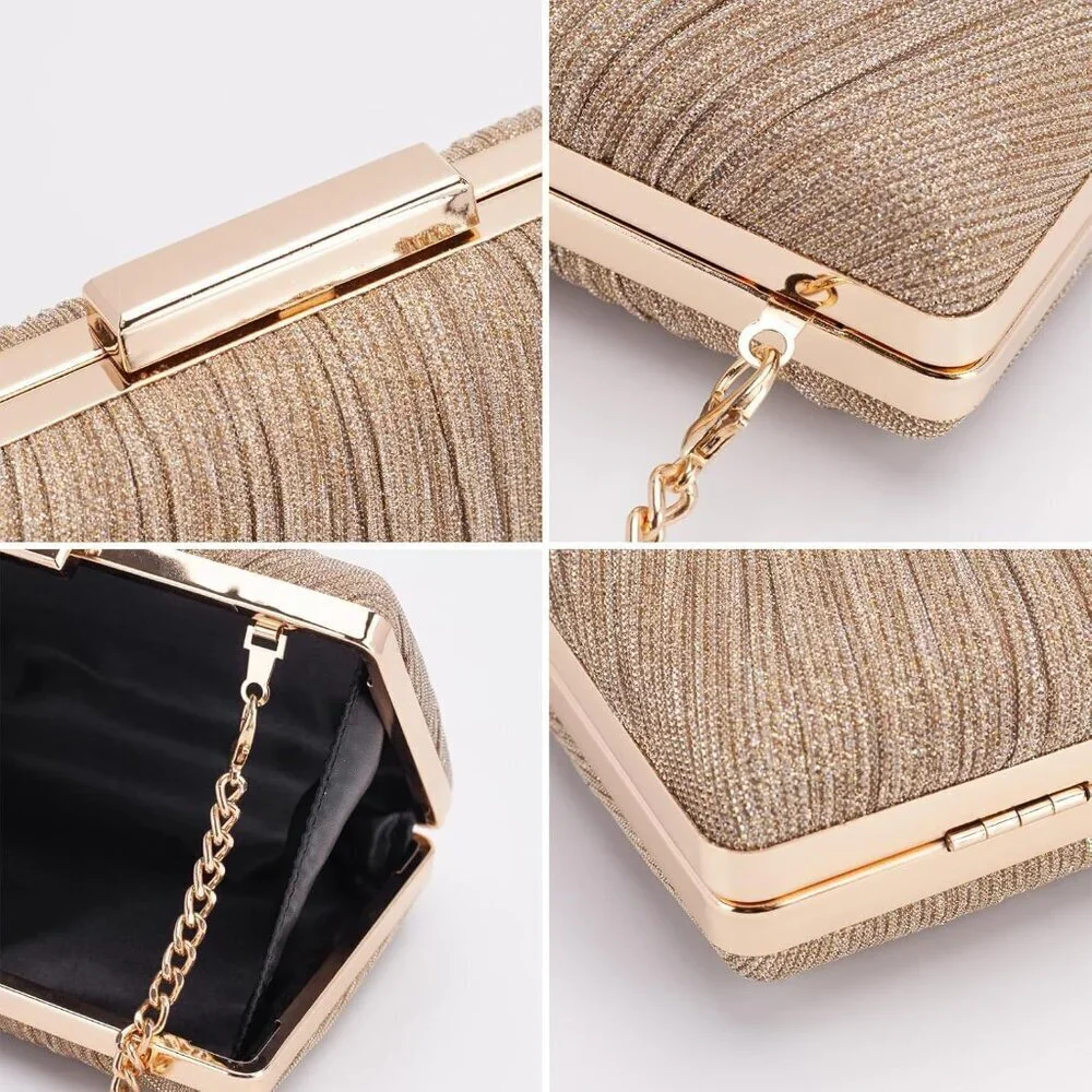 Evening Clutch Purse Vegan Leather Small Crossbody Bag for Weddings